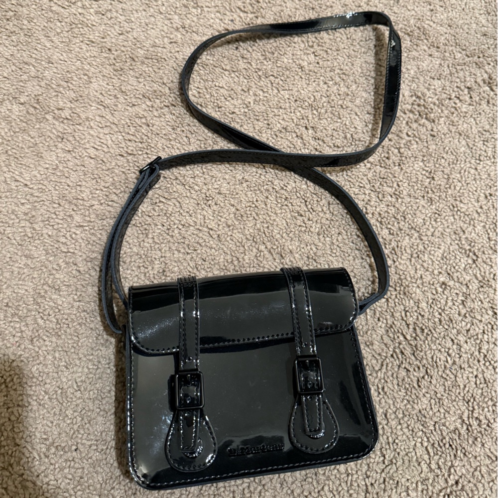 Dr. Martens Shiny Black Crossbody Bag